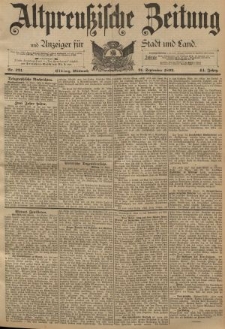 Altpreussische Zeitung, Nr. 221 Mittwoch 21 September 1892, 44. Jahrgang