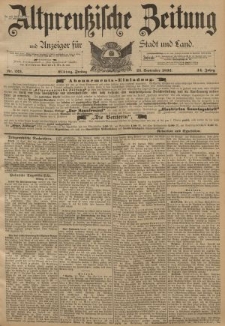 Altpreussische Zeitung, Nr. 223 Freitag 23 September 1892, 44. Jahrgang