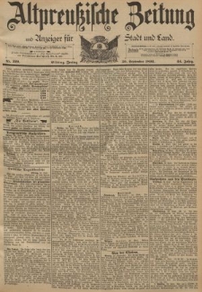 Altpreussische Zeitung, Nr. 229 Freitag 30 September 1892, 44. Jahrgang