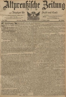 Altpreussische Zeitung, Nr. 232 Dienstag 4 Oktober 1892, 44. Jahrgang