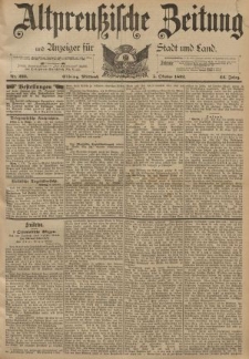 Altpreussische Zeitung, Nr. 233 Mittwoch 5 Oktober 1892, 44. Jahrgang