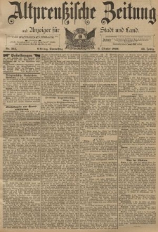 Altpreussische Zeitung, Nr. 234 Donnerstag 6 Oktober 1892, 44. Jahrgang