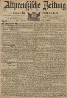 Altpreussische Zeitung, Nr. 236 Sonnabend 8 Oktober 1892, 44. Jahrgang