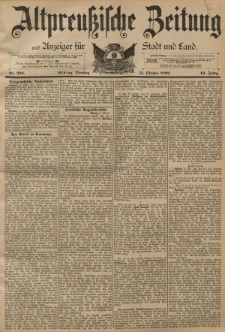 Altpreussische Zeitung, Nr. 238 Dienstag 11 Oktober 1892, 44. Jahrgang