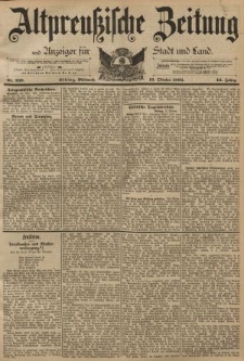 Altpreussische Zeitung, Nr. 239 Mittwoch 12 Oktober 1892, 44. Jahrgang
