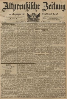 Altpreussische Zeitung, Nr. 239 Mittwoch 12 Oktober 1892, 44. Jahrgang