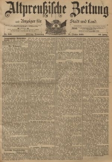 Altpreussische Zeitung, Nr. 240 Donnerstag 13 Oktober 1892, 44. Jahrgang