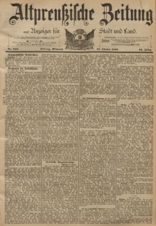 Altpreussische Zeitung, Nr. 245 Mittwoch 19 Oktober 1892, 44. Jahrgang