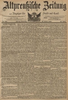 Altpreussische Zeitung, Nr. 246 Donnerstag 20 Oktober 1892, 44. Jahrgang