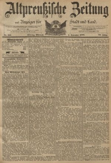 Altpreussische Zeitung, Nr. 257 Mittwoch 2 November 1892, 44. Jahrgang