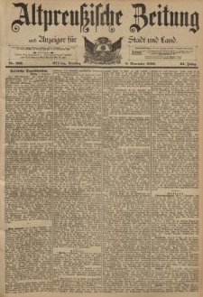 Altpreussische Zeitung, Nr. 262 Dienstag 8 November 1892, 44. Jahrgang