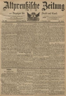 Altpreussische Zeitung, Nr. 263 Mittwoch 9 November 1892, 44. Jahrgang