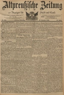 Altpreussische Zeitung, Nr. 264 Donnerstag 10 November 1892, 44. Jahrgang