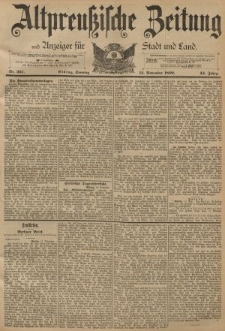 Altpreussische Zeitung, Nr. 267 Sonntag 13 November 1892, 44. Jahrgang