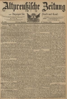 Altpreussische Zeitung, Nr. 272 Sonnabend 19 November 1892, 44. Jahrgang