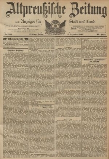 Altpreussische Zeitung, Nr. 283 Freitag 2 Dezember 1892, 44. Jahrgang