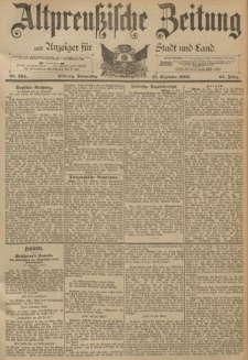 Altpreussische Zeitung, Nr. 294 Donnerstag 15 Dezember 1892, 44. Jahrgang