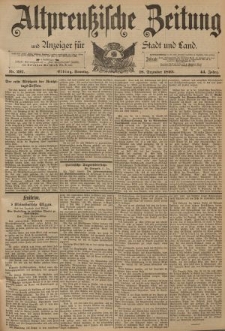 Altpreussische Zeitung, Nr. 297 Sonntag 18 Dezember 1892, 44. Jahrgang