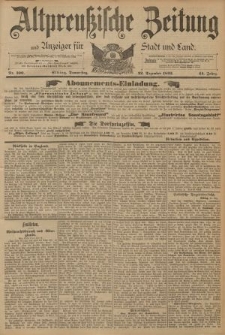 Altpreussische Zeitung, Nr. 300 Donnerstag 22 Dezember 1892, 44. Jahrgang