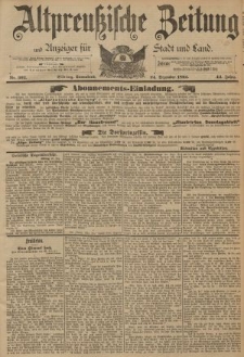 Altpreussische Zeitung, Nr. 302 Sonnabend 24 Dezember 1892, 44. Jahrgang