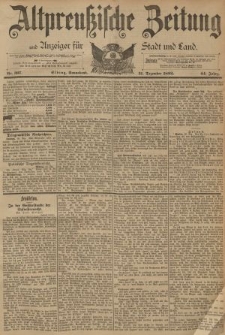 Altpreussische Zeitung, Nr. 307 Sonnabend 31 Dezember 1892, 44. Jahrgang