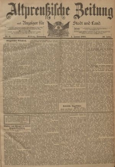 Altpreussische Zeitung, Nr. 2 Donnerstag 4 Januar 1894, 46. Jahrgang