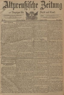 Altpreussische Zeitung, Nr. 3 Freitag 5 Januar 1894, 46. Jahrgang