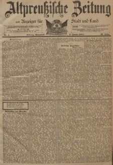 Altpreussische Zeitung, Nr. 4 Sonnabend 6 Januar 1894, 46. Jahrgang