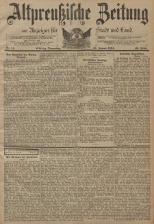 Altpreussische Zeitung, Nr. 14 Donnerstag 18 Januar 1894, 46. Jahrgang