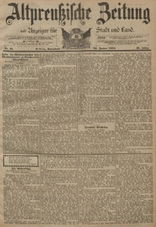Altpreussische Zeitung, Nr. 16 Sonnabend 20 Januar 1894, 46. Jahrgang