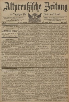 Altpreussische Zeitung, Nr. 17 Sonntag 21 Januar 1894, 46. Jahrgang