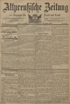 Altpreussische Zeitung, Nr. 18 Dienstag 23 Januar 1894, 46. Jahrgang