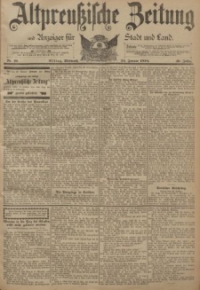 Altpreussische Zeitung, Nr. 19 Mittwoch 24 Januar 1894, 46. Jahrgang