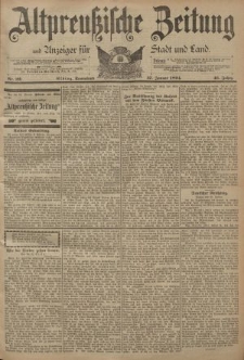 Altpreussische Zeitung, Nr. 22 Sonnabend 27 Januar 1894, 46. Jahrgang