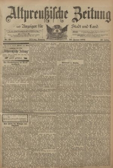 Altpreussische Zeitung, Nr. 23 Sonntag 28 Januar 1894, 46. Jahrgang