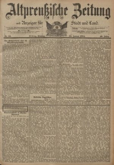 Altpreussische Zeitung, Nr. 24 Dienstag 30 Januar 1894, 46. Jahrgang