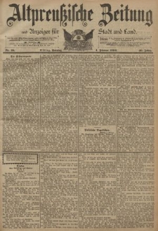 Altpreussische Zeitung, Nr. 29 Sonntag 4 Februar 1894, 46. Jahrgang