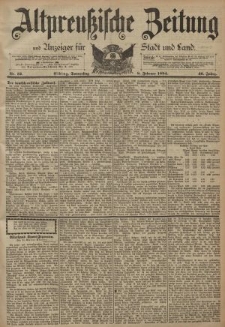 Altpreussische Zeitung, Nr. 32 Donnerstag 8 Februar 1894, 46. Jahrgang
