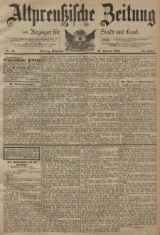 Altpreussische Zeitung, Nr. 43 Mittwoch 21 Februar 1894, 46. Jahrgang