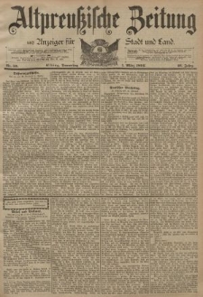 Altpreussische Zeitung, Nr. 50 Donnerstag 1 März 1894, 46. Jahrgang