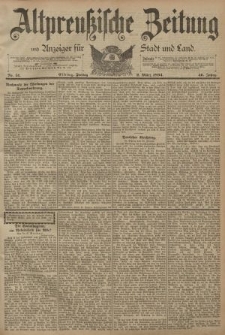 Altpreussische Zeitung, Nr. 51 Freitag 2 März 1894, 46. Jahrgang