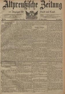 Altpreussische Zeitung, Nr. 62 Donnerstag 15 März 1894, 46. Jahrgang