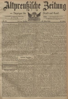 Altpreussische Zeitung, Nr. 66 Dienstag 20 März 1894, 46. Jahrgang