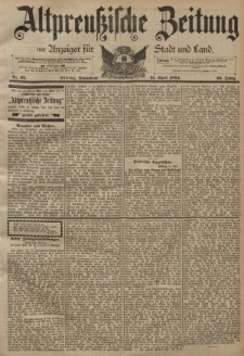 Altpreussische Zeitung, Nr. 92 Sonnabend 21 April 1894, 46. Jahrgang