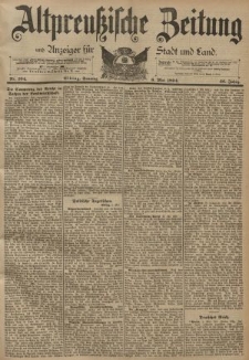 Altpreussische Zeitung, Nr. 104 Sonntag 6 Mai 1894, 46. Jahrgang