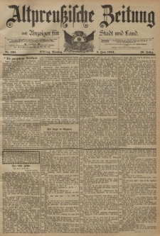 Altpreussische Zeitung, Nr. 128 Dienstag 5 Juni 1894, 46. Jahrgang