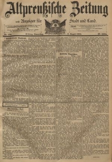Altpreussische Zeitung, Nr. 178 Donnerstag 2 August 1894, 46. Jahrgang