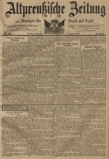 Altpreussische Zeitung, Nr. 181 Sonntag 5 August 1894, 46. Jahrgang