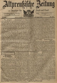 Altpreussische Zeitung, Nr. 185 Freitag 10 August 1894, 46. Jahrgang