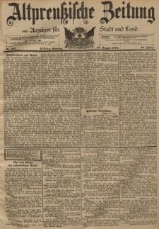 Altpreussische Zeitung, Nr. 187 Sonntag 12 August 1894, 46. Jahrgang